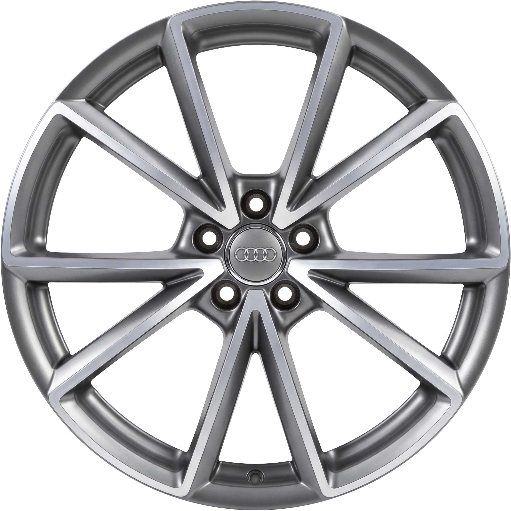 Audi 10 Narrow Spoke [A5 8T] Titanium Grey with Diamond Cut Alloy Wheel Product Image #1