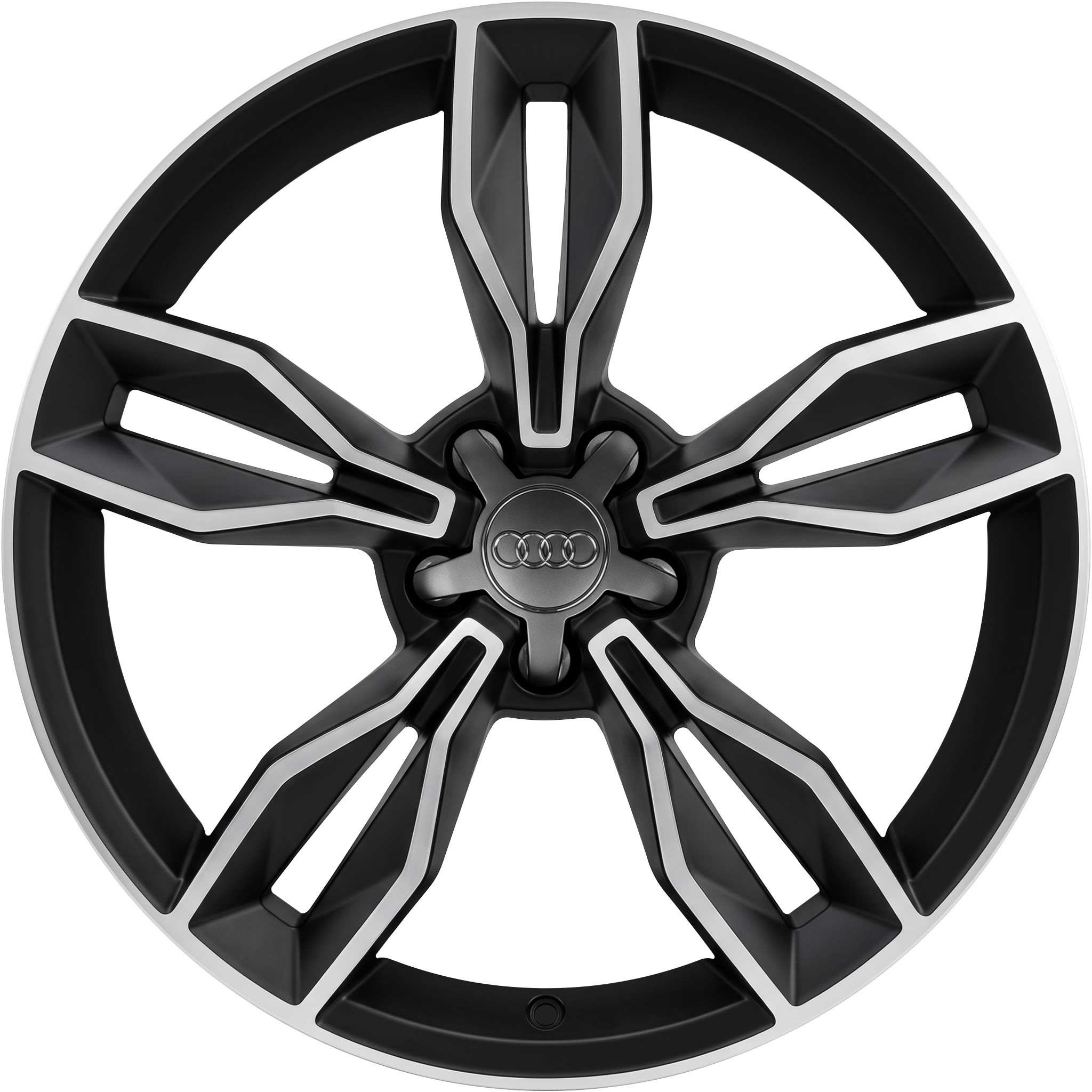 Audi 5 Double Spoke [A1 8X] Matt Black with Diamond Cut Alloy Wheel Product Image #1
