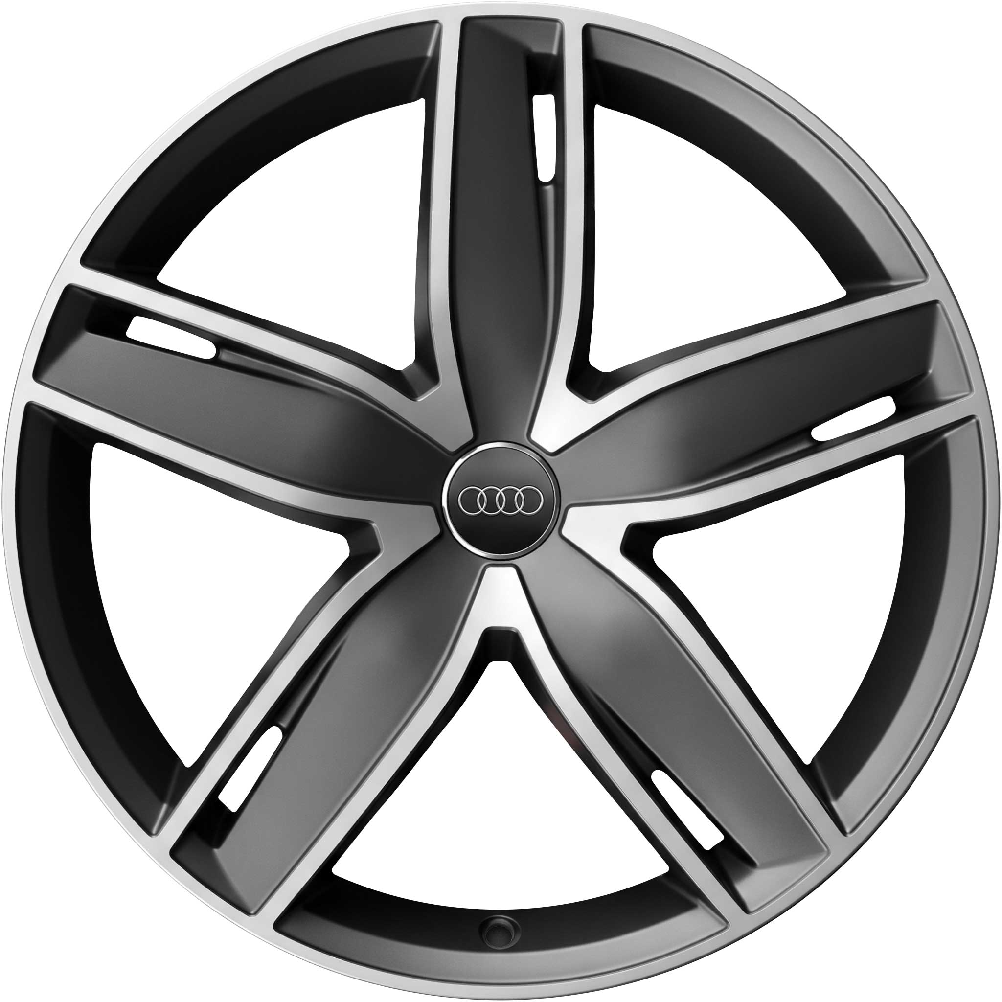 Audi 5 Rotor Spoke [A1 8X] Gloss Black with Diamond Cut Alloy Wheel Product Image #1