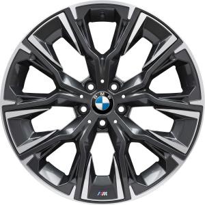 BMW 920M Midnight Grey with Bright Turned and Silver Inserts Alloy Wheel for BMW X2 F39 - Sizes 20in