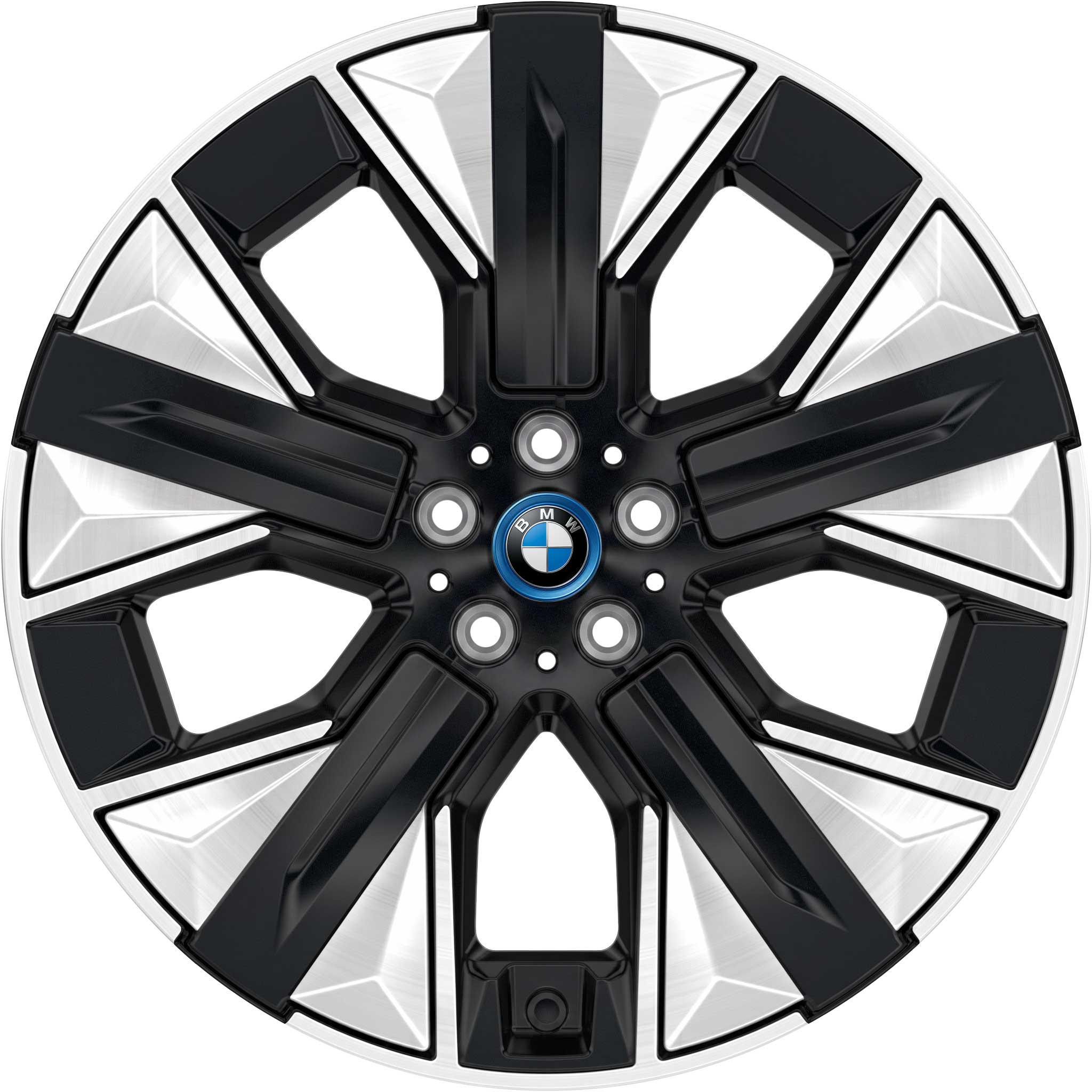 BMW 1010 Gunmetal Grey with Bright Turned and Silver Inserts Alloy Wheel Product Image #1