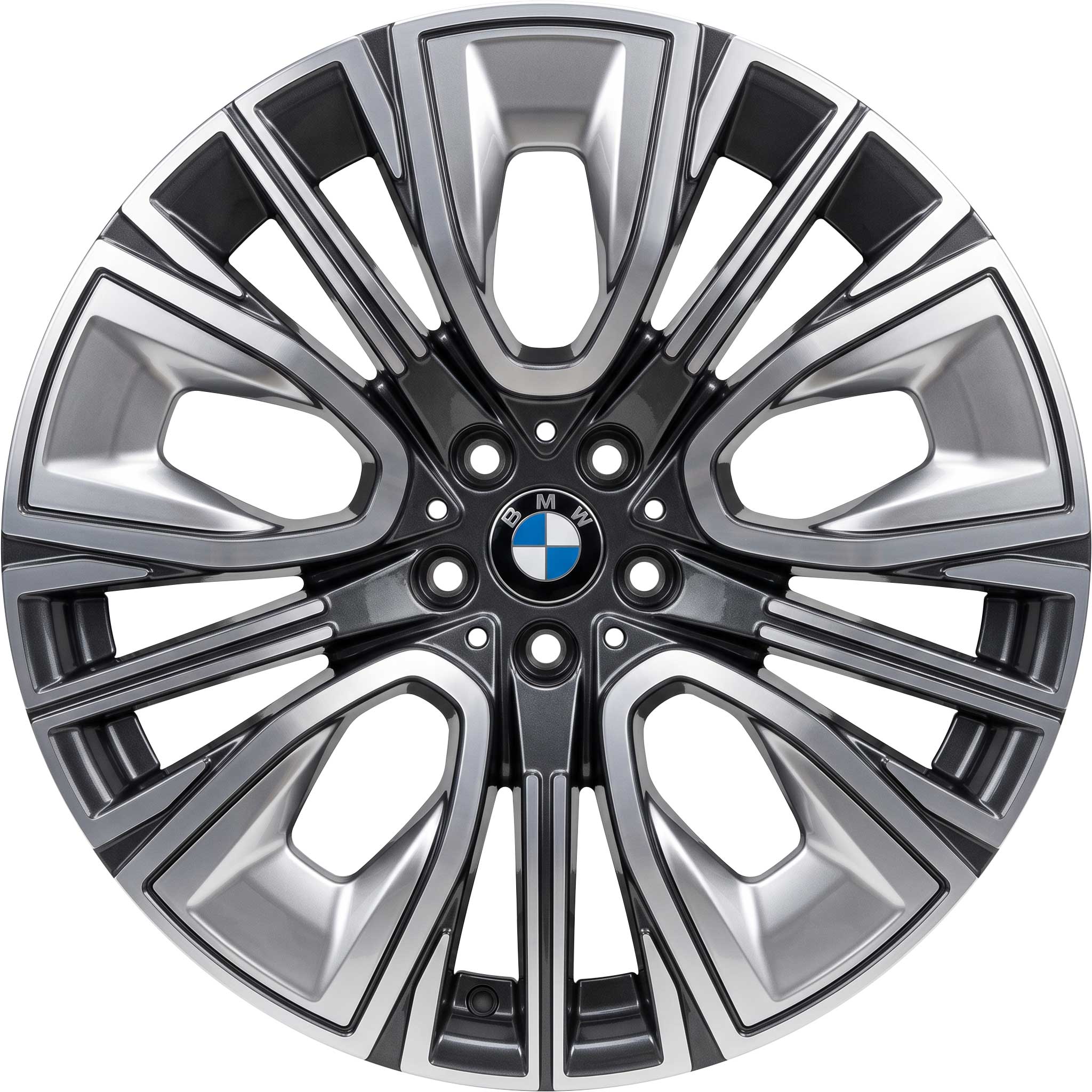 BMW 906 Gunmetal Grey with Bright Turned and Silver Inserts Alloy Wheel Product Image #1