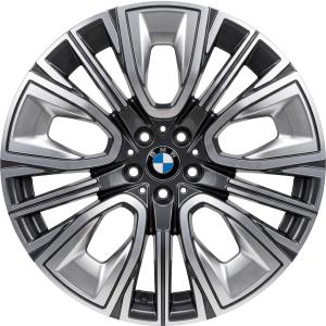 BMW 906 Gunmetal Grey with Bright Turned and Silver Inserts Alloy Wheel for BMW i7 G70 - Sizes 20in