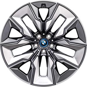 BMW 910I Gunmetal Grey with Bright Turned and Silver Inserts Alloy Wheel for BMW i7 G70 - Sizes 21in