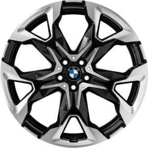 BMW 874i Jet Black Matt with Bright Turned Alloy Wheel for BMW iX1 U11 - Sizes 21in