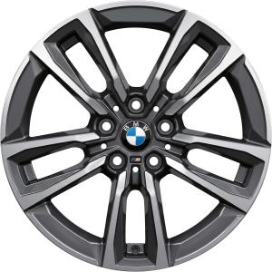 BMW 834M Gunmetal Grey with Bright Turned and Silver Inserts Alloy Wheel for BMW X2 U10 - Sizes 17in
