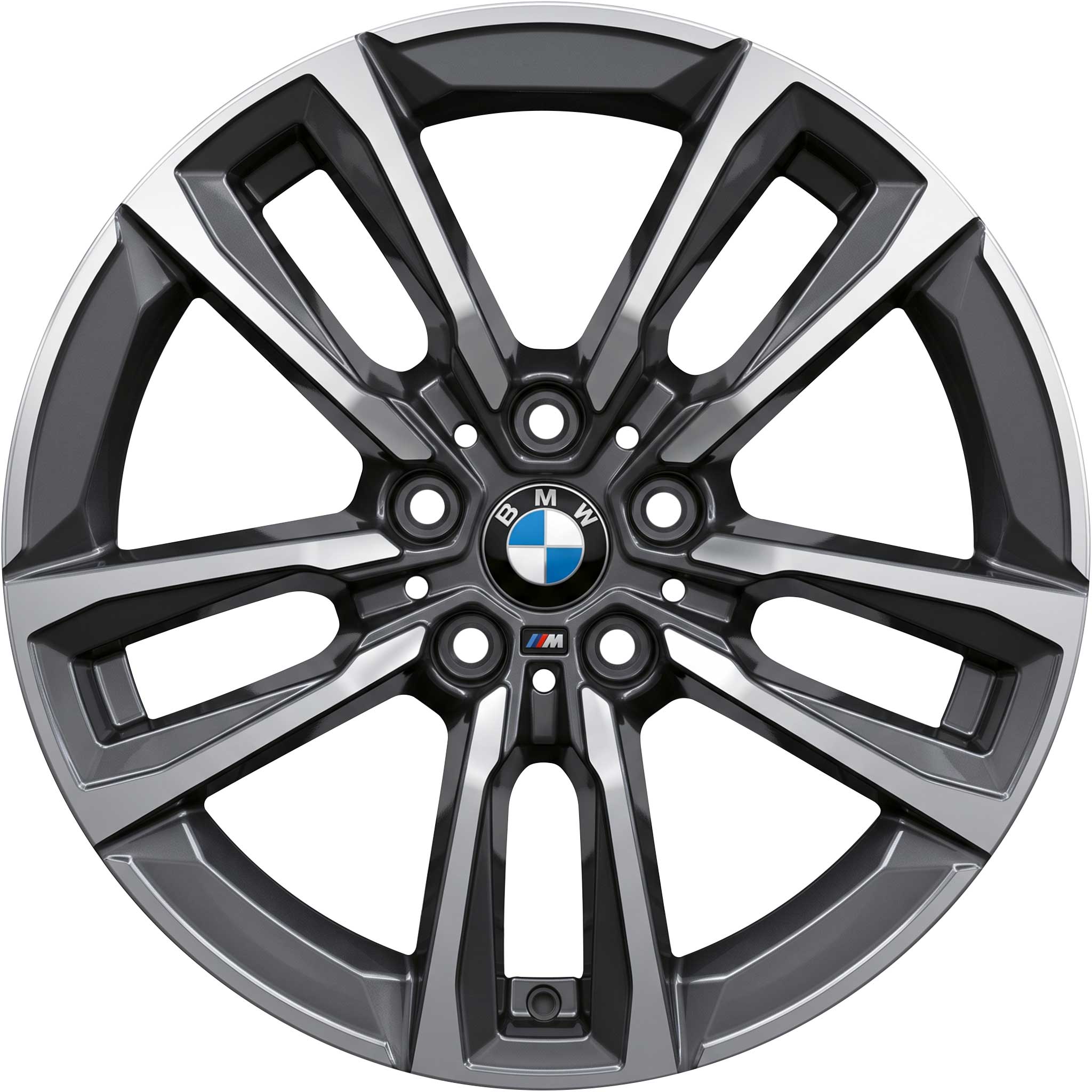 BMW 834M Gunmetal Grey with Bright Turned and Silver Inserts Alloy Wheel Product Image #1