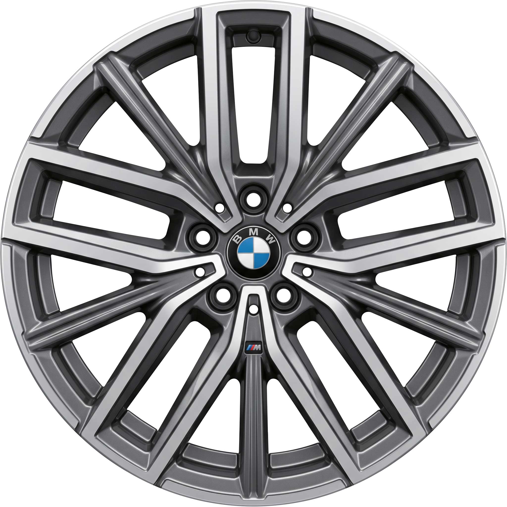 BMW 838M Midnight Grey with Bright Turned and Silver Inserts Alloy Wheel Product Image #1