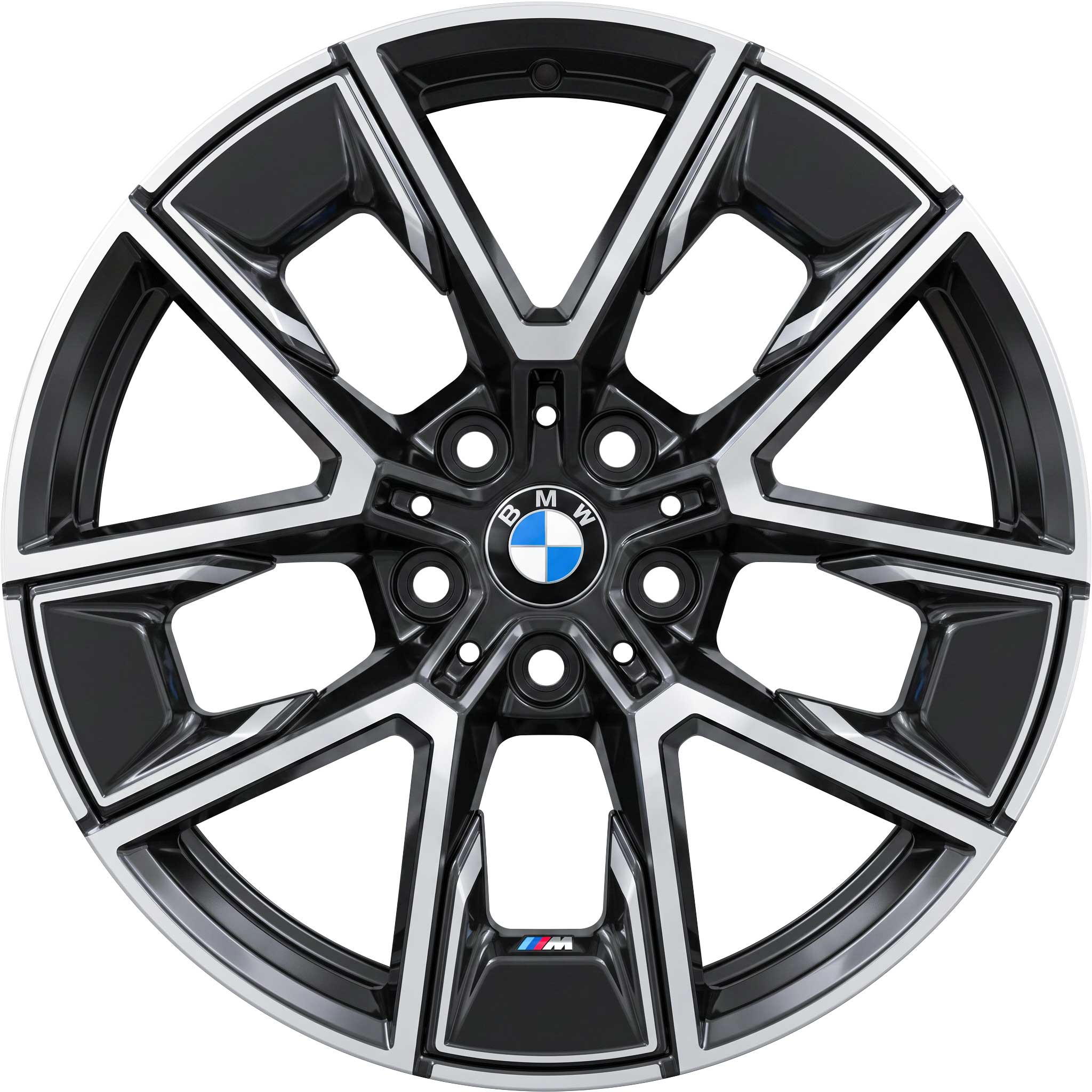 BMW 858M Midnight Grey with Bright Turned and Silver Inserts Alloy Wheel Product Image #1