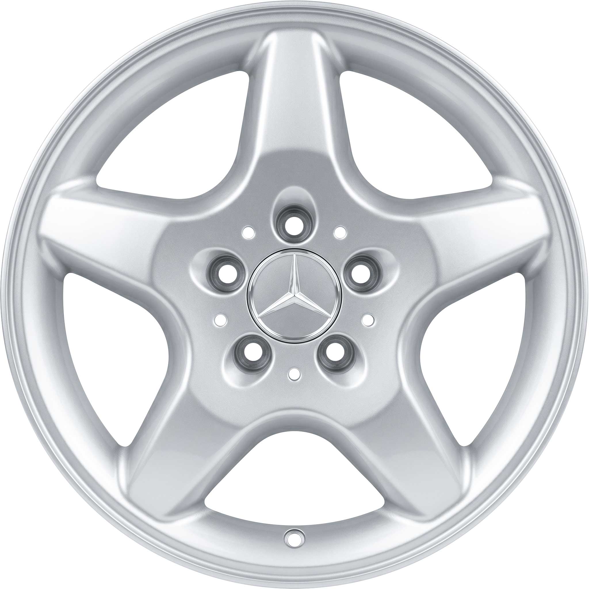 Mercedes 5 Spoke [163-16] Standard Silver Alloy Wheel Product Image #1