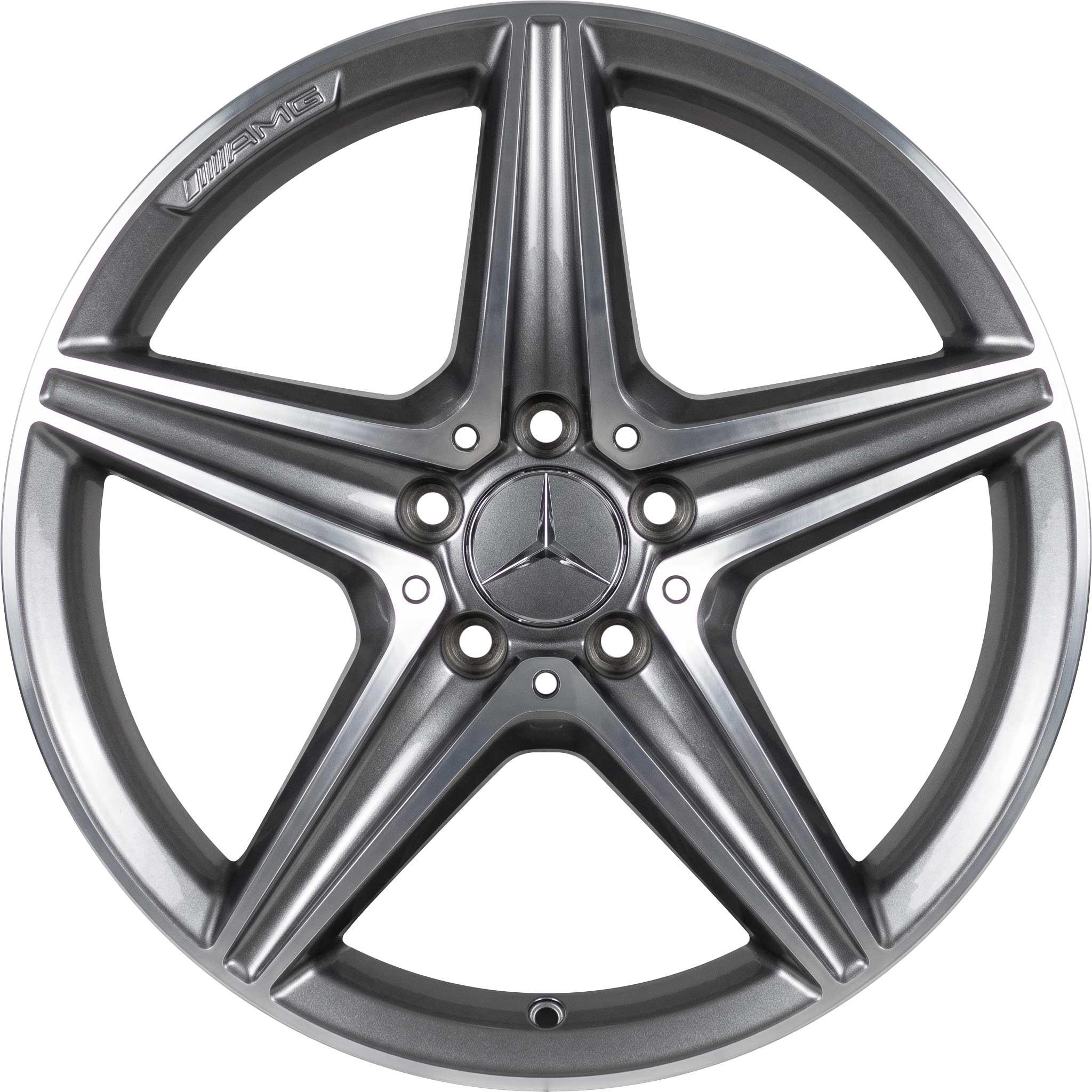 AMG 5 Twin Spoke [176-18] Standard Silver with High Sheen Alloy Wheel Product Image #1