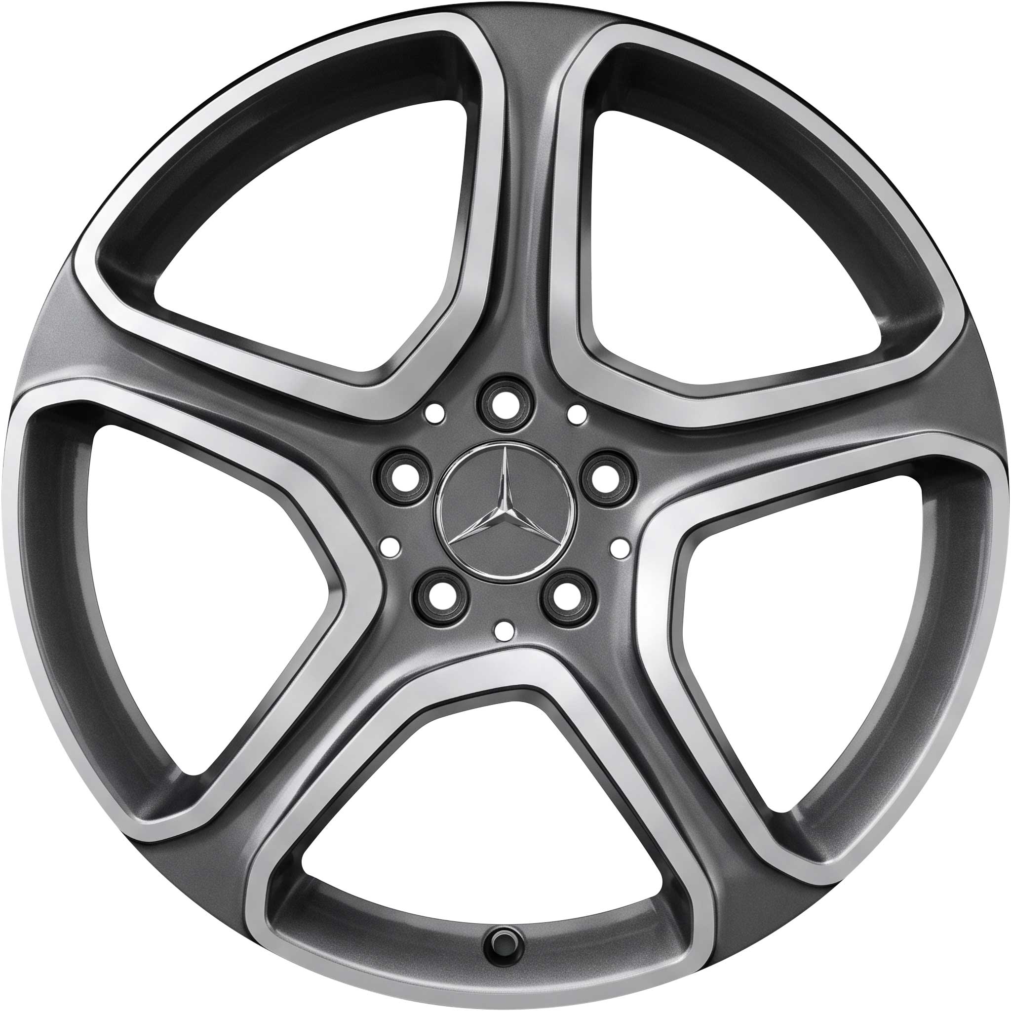 Mercedes 5 Spoke [204-19] Himalaya Grey with High Sheen Alloy Wheel Product Image #1
