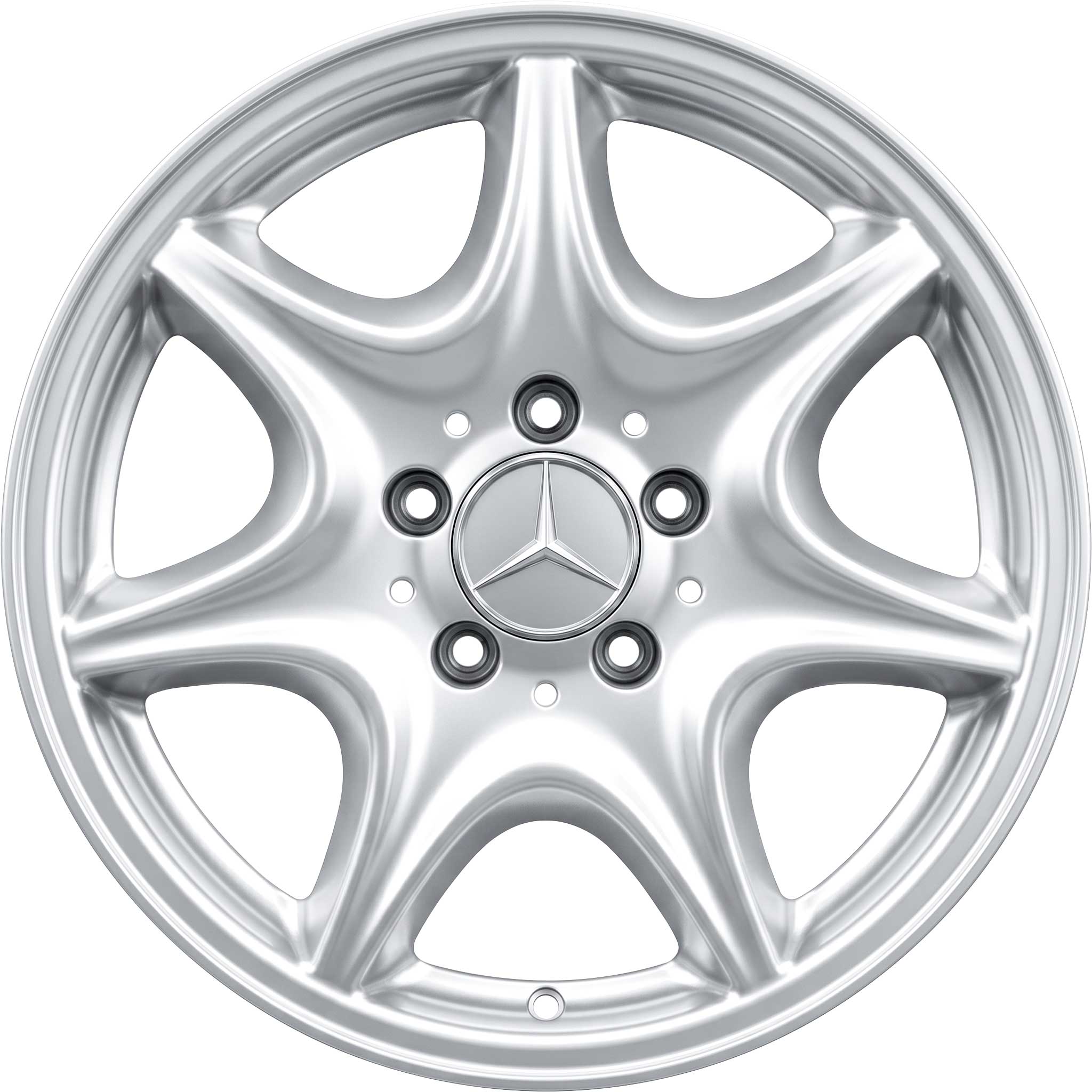 Mercedes 7 Spoke [203-15] Standard Silver Alloy Wheel Product Image #1