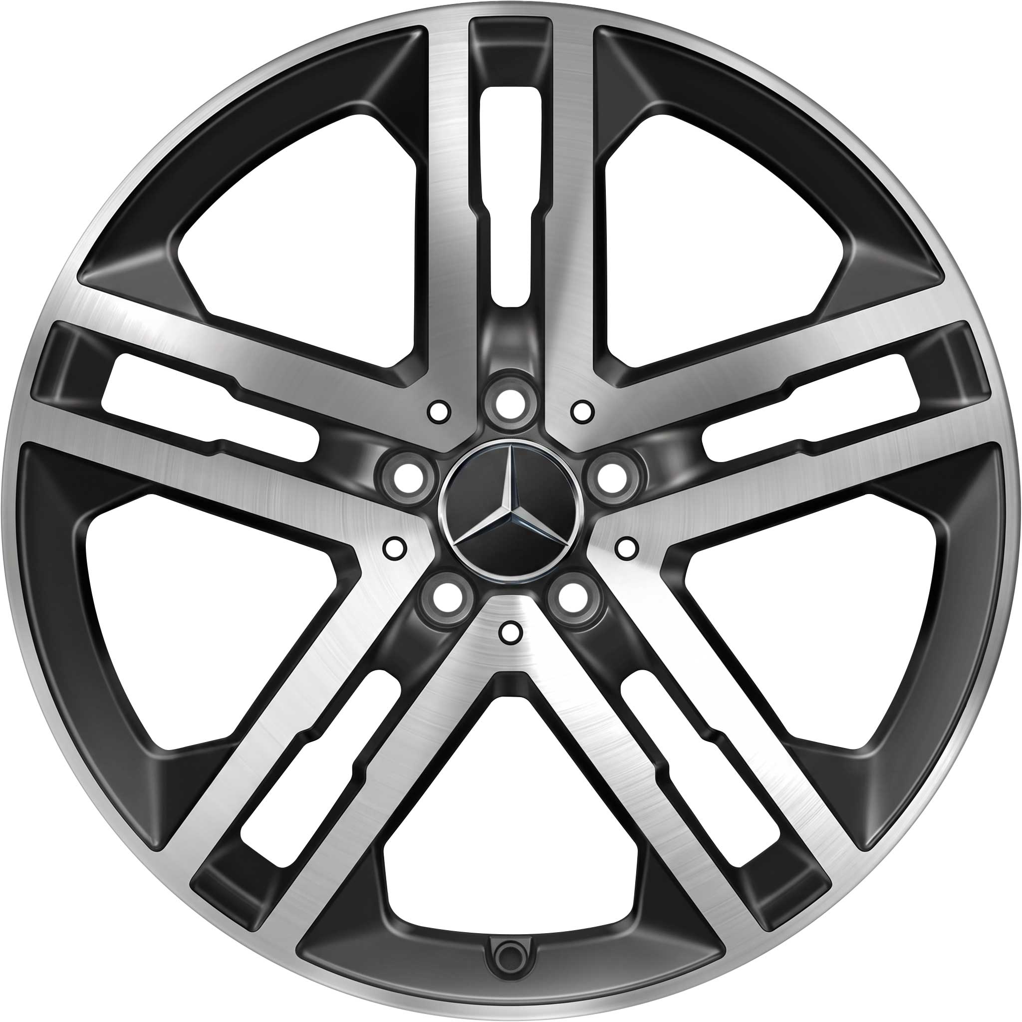 Mercedes 7 Twin Spoke [221-18] Titanium Silver Alloy Wheel Product Image #1