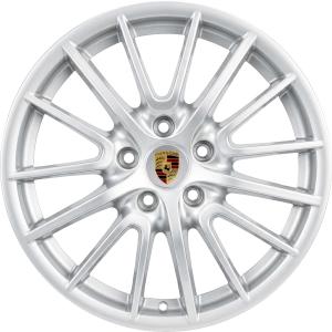 Silver Porsche Sport Design alloy wheel
