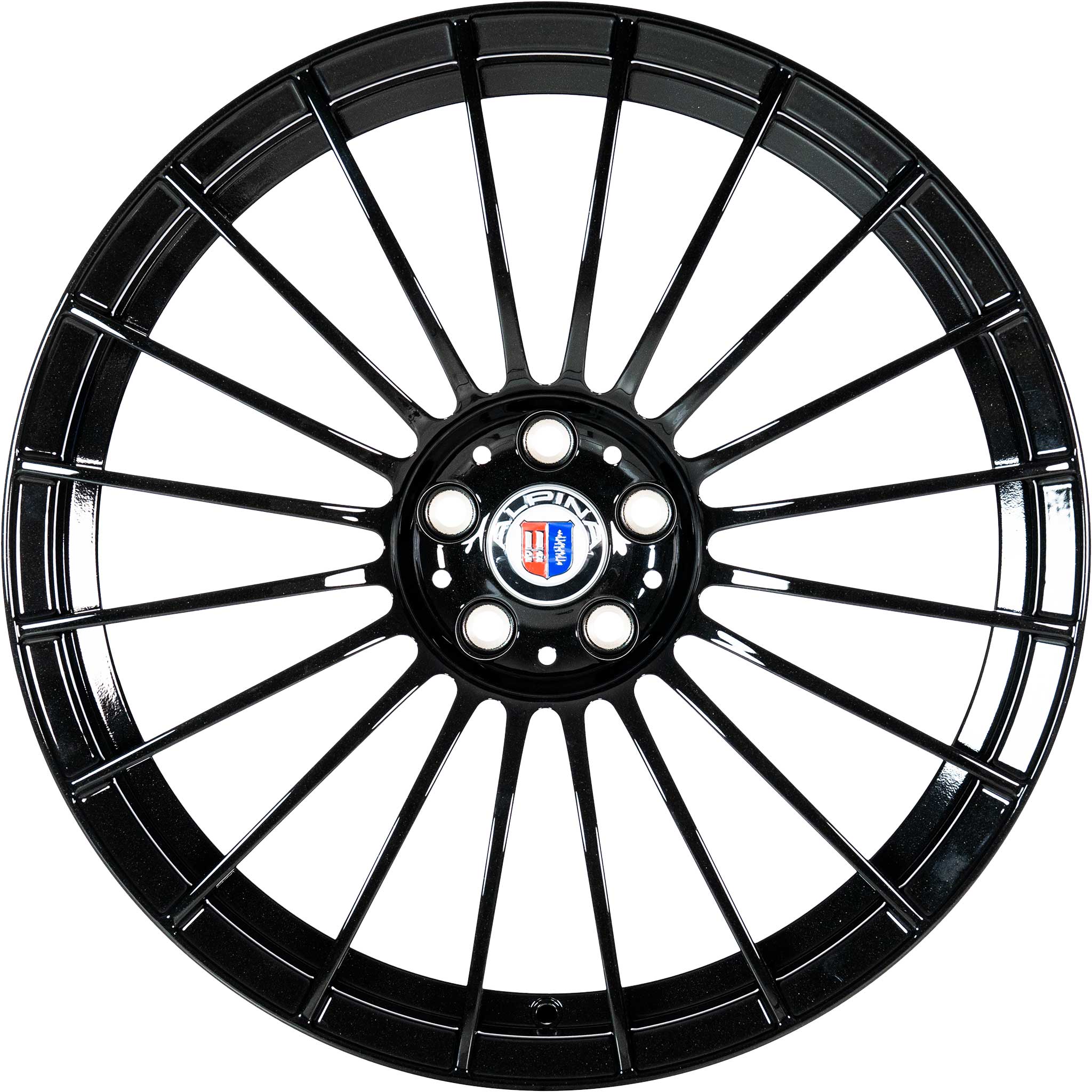 Alpina Classic Forged CS16 Black with Polished Rim Edge Alloy Wheel Product Image #1