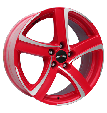Alutec Shark Rot Racing Red Front Polished Alloy Wheel Product Image #1