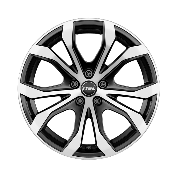 Rial W10 Racing Black Front Polished Alloy Wheel Product Image #1
