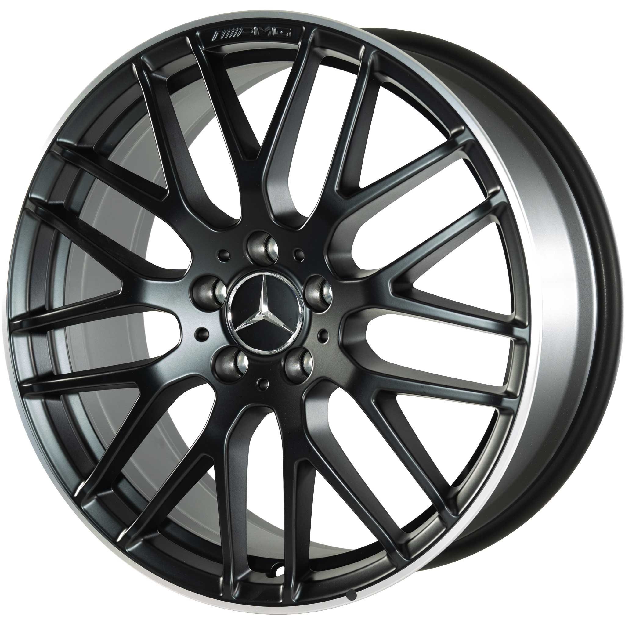AMG Cross Spoke [176-19] Matt Black with High Sheen Rim Edge Alloy Wheel Product Image #2