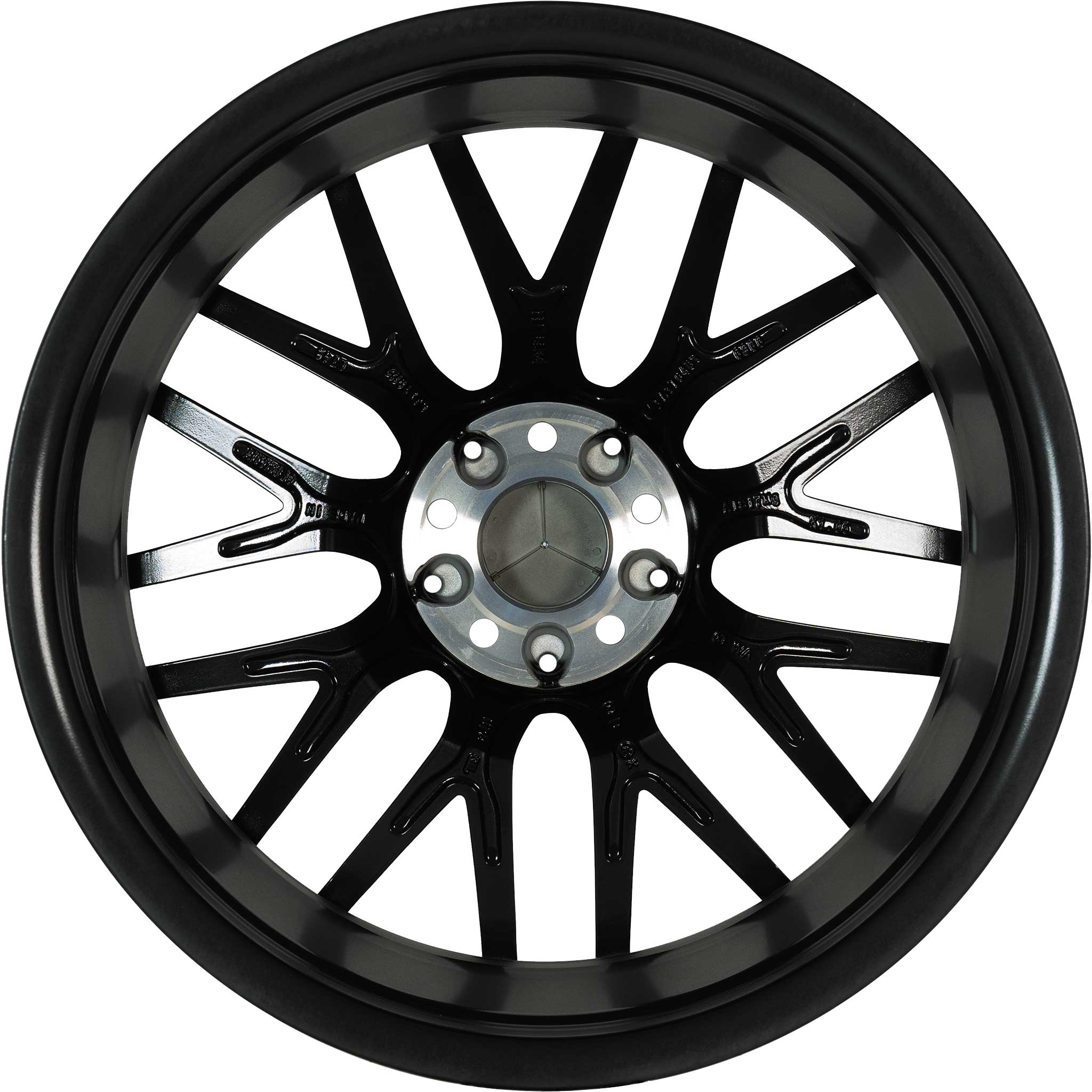 AMG Cross Spoke [176-19] Matt Black with High Sheen Rim Edge Alloy Wheel Product Image #3