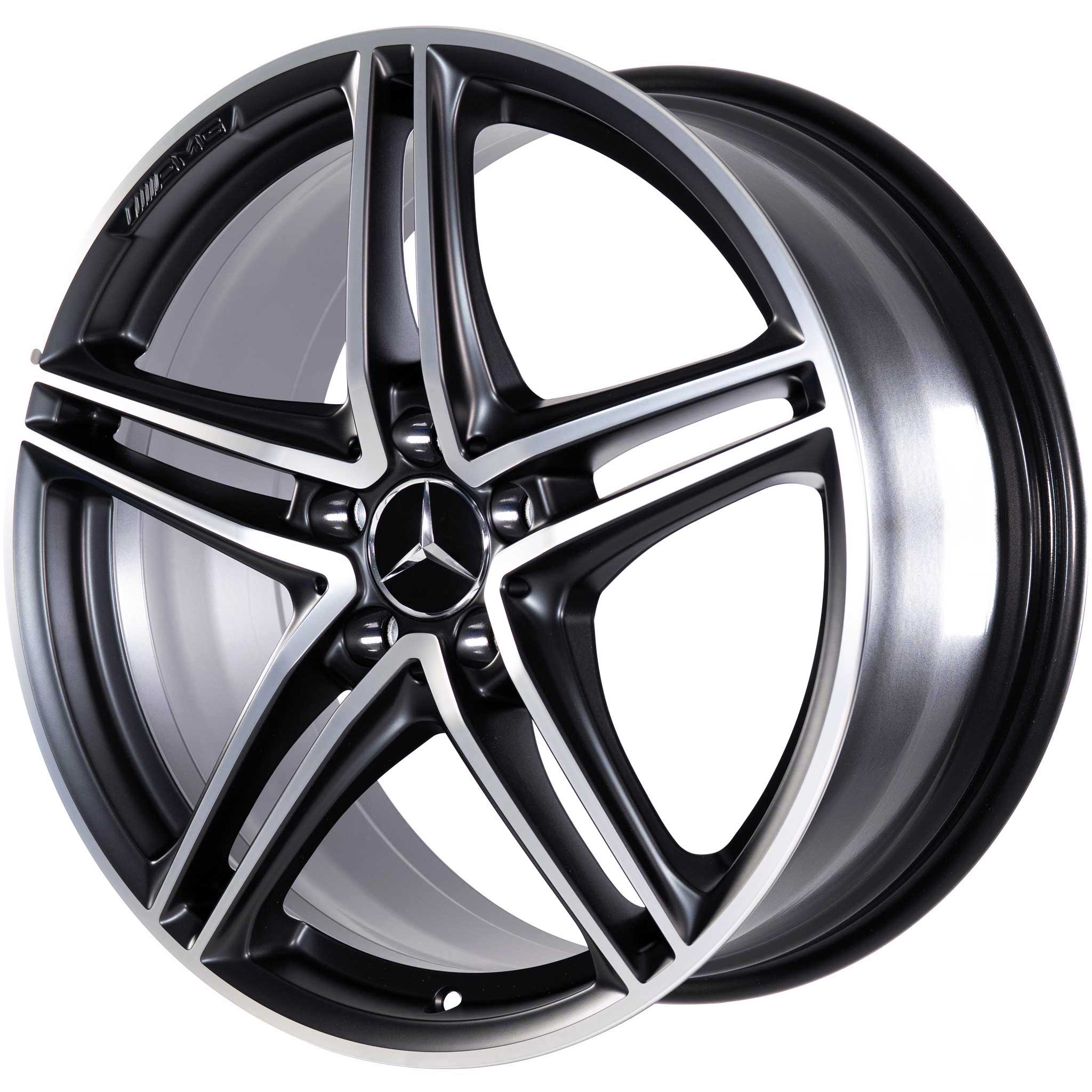 AMG 5 Twin Spoke [190-19] Matt Black with High Sheen Alloy Wheel Product Image #2