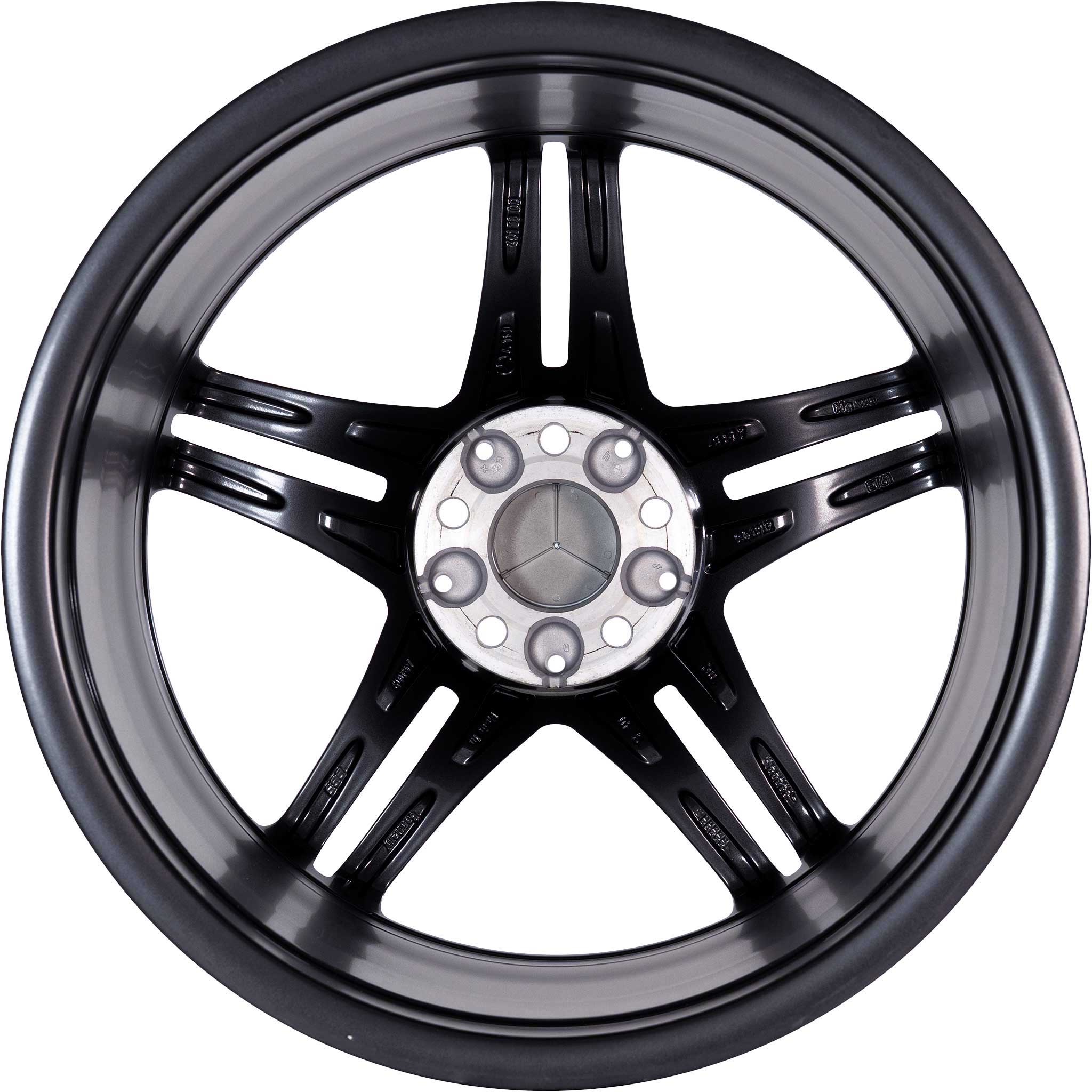AMG 5 Twin Spoke [190-19] Matt Black with High Sheen Alloy Wheel Product Image #3