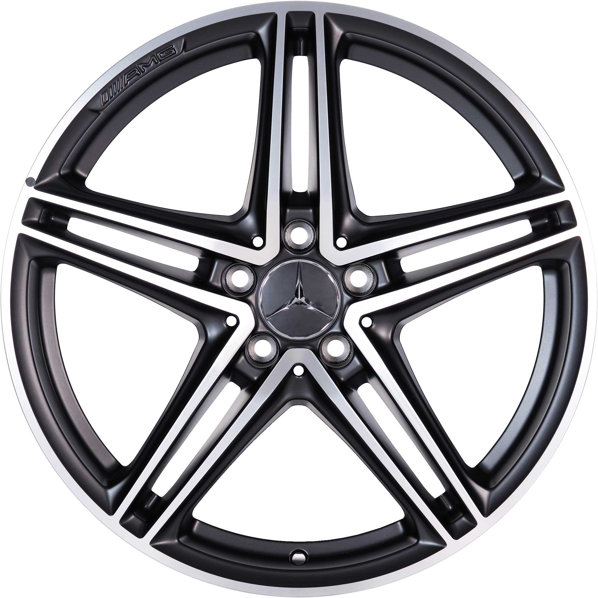 AMG 5 Twin Spoke [190-19] Matt Black with High Sheen Alloy Wheel Product Image #1