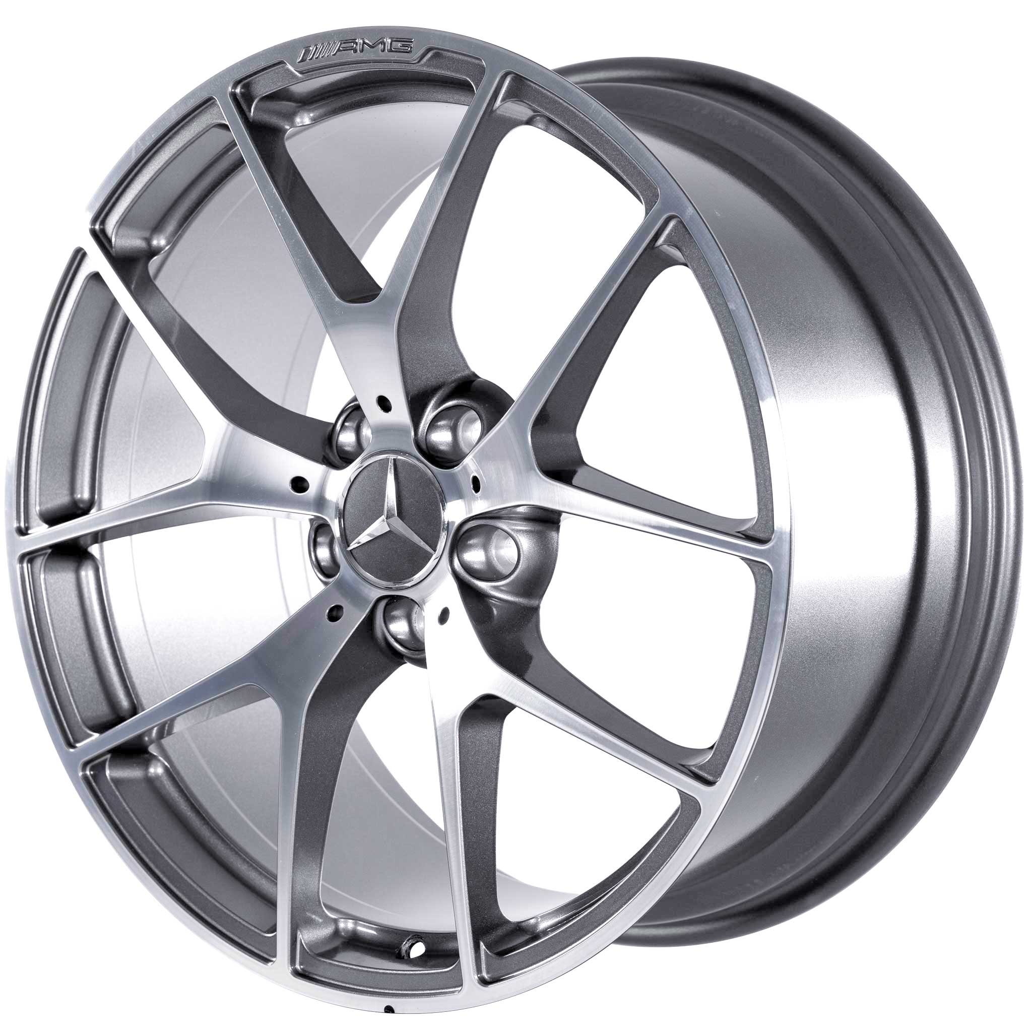AMG Cross Spoke [204-19] Himalaya Grey with High Sheen Alloy Wheel Product Image #2