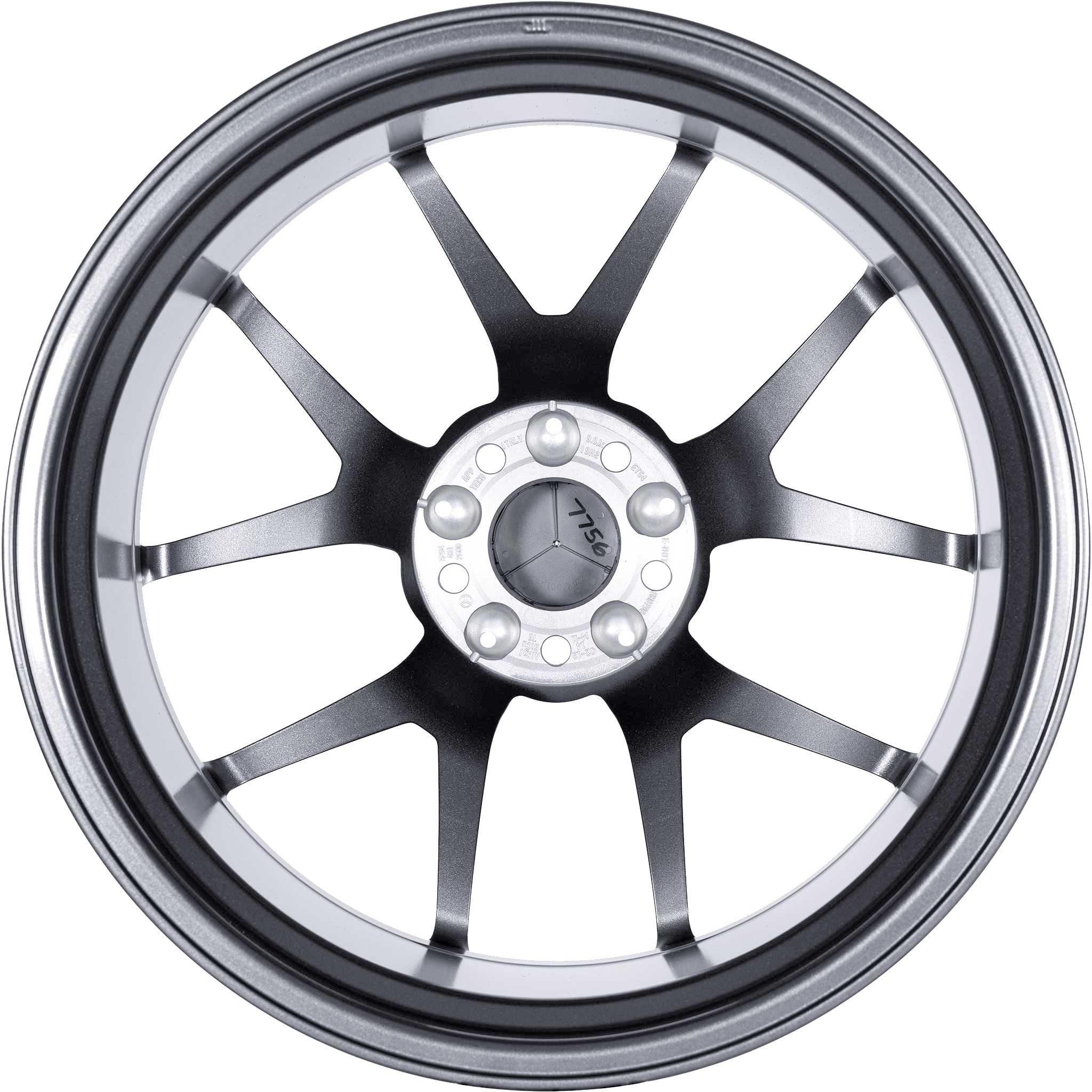 AMG Cross Spoke [204-19] Himalaya Grey with High Sheen Alloy Wheel Product Image #3