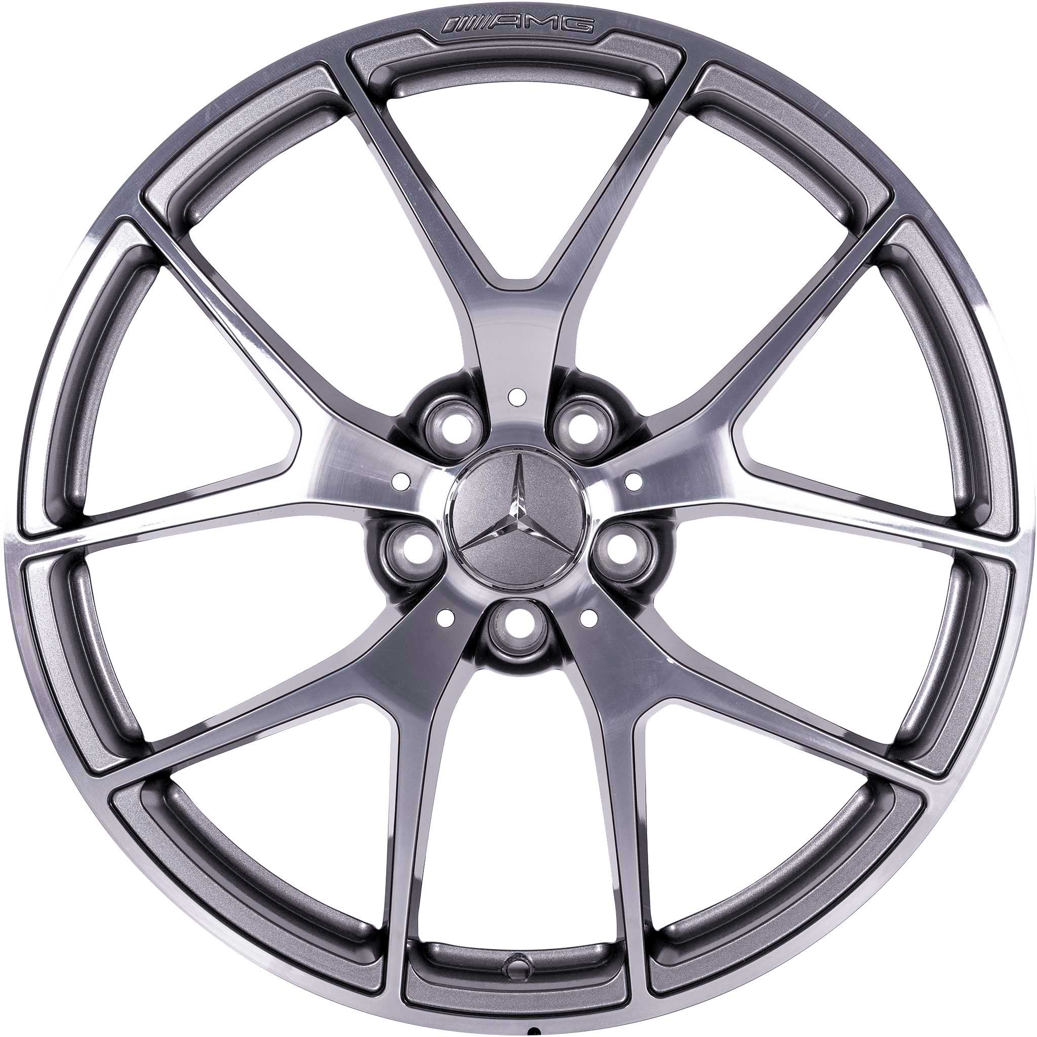 AMG Cross Spoke [204-19] Himalaya Grey with High Sheen Alloy Wheel Product Image #1