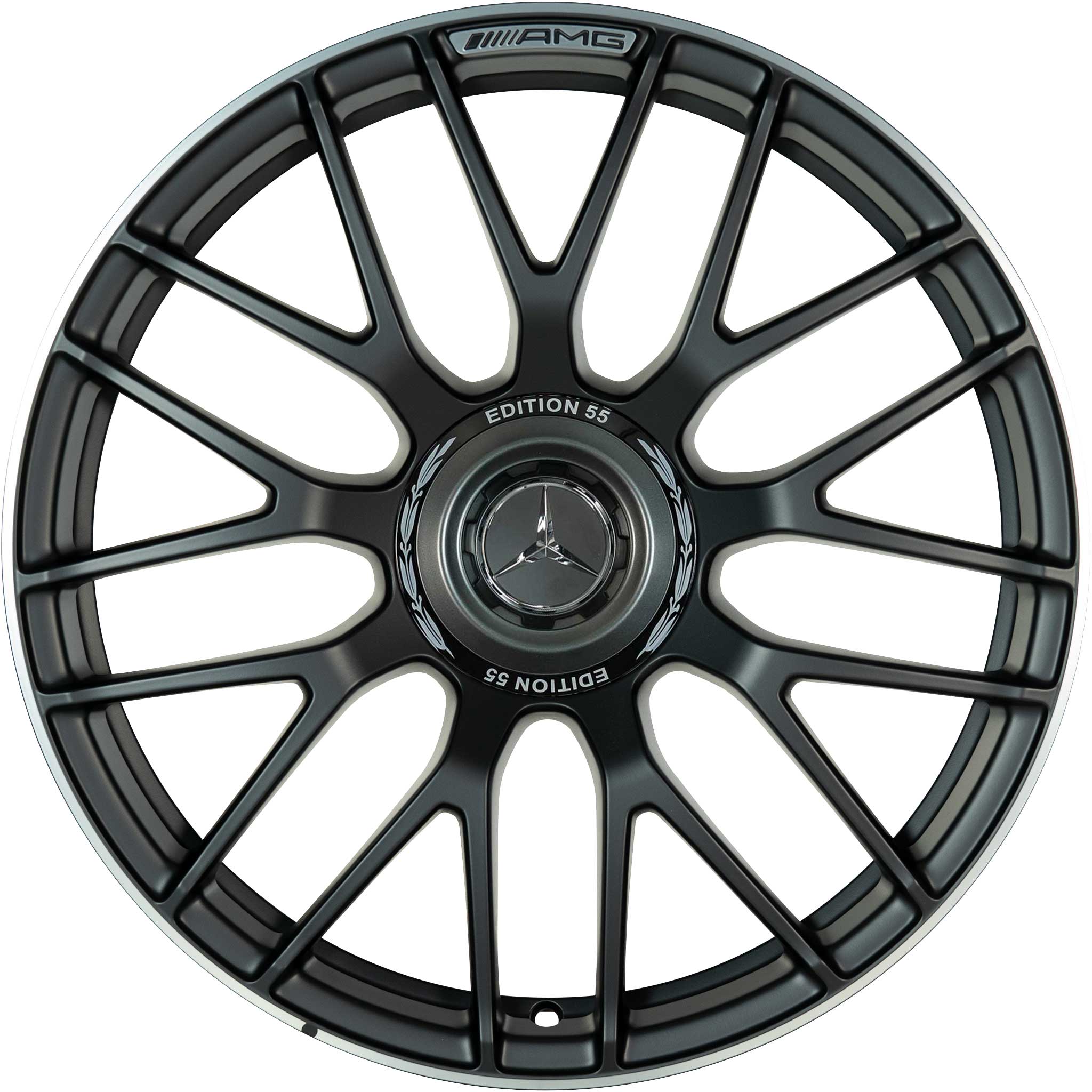 AMG Cross Spoke [205-19] Matt Black with High Sheen Rim Edge (Forged) Alloy Wheel Product Image #1