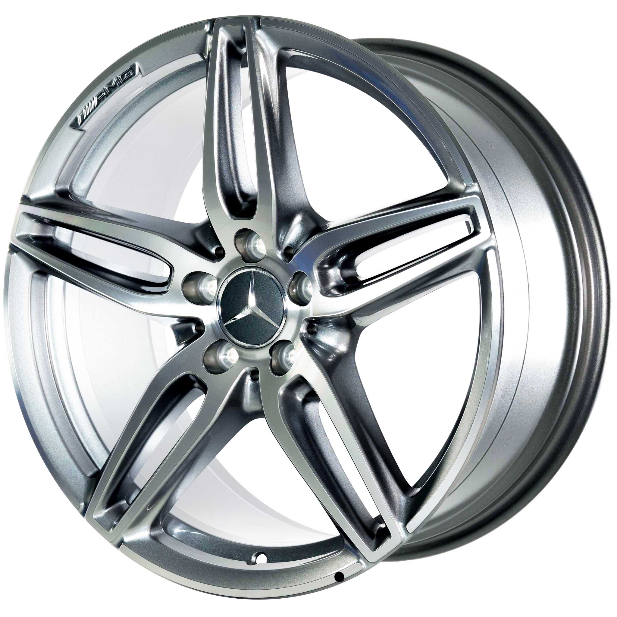 AMG 5 Twin Spoke [213-19] Himalaya Grey with High Sheen Alloy Wheel Product Image #2