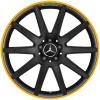 AMG 10 Spoke [156-20] Matt Black with Yellow Rim Edge Wheel Img 1