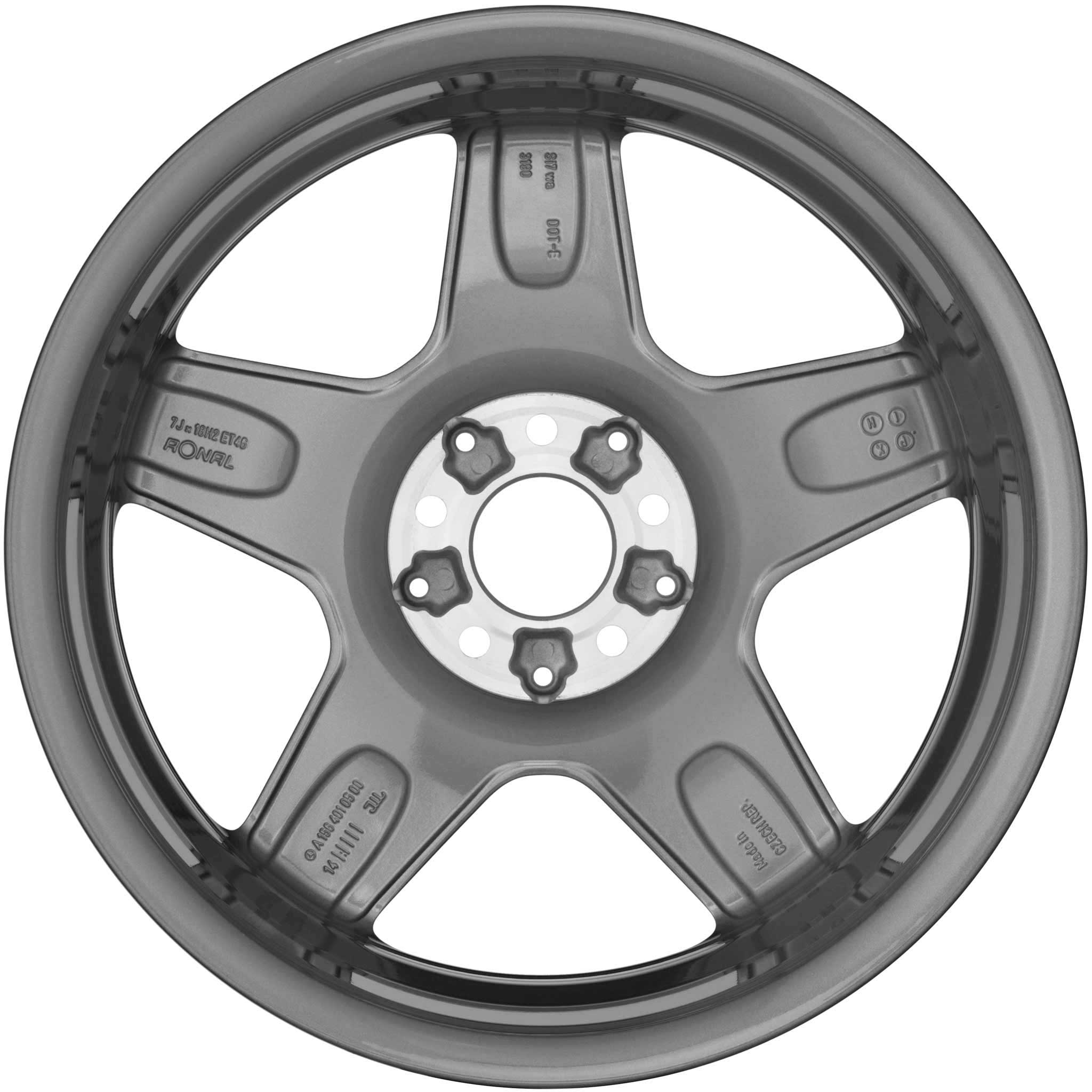 Mercedes 5 Spoke [156-18] Himalaya Grey with High Sheen Alloy Wheel Product Image #3