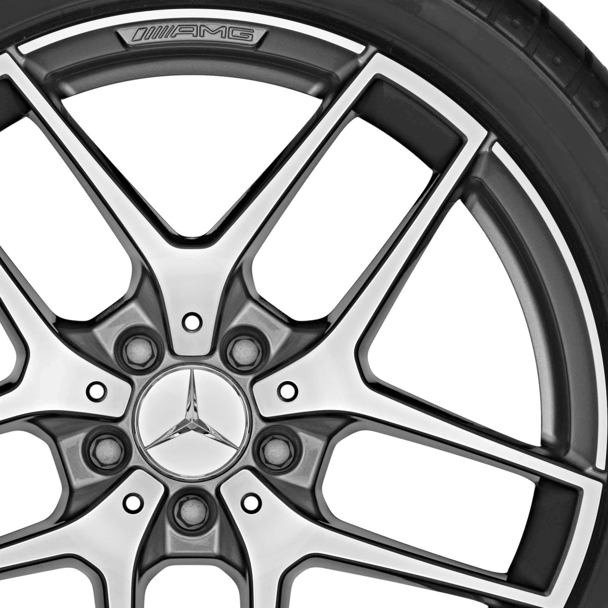 AMG 5 Twin Spoke [156-19] Himalaya Grey with High Sheen Alloy Wheel Product Image #2