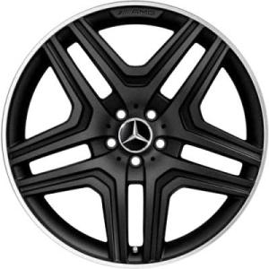 AMG 5 Twin Spoke [166-21] Matt Black with High Sheen Rim Edge Alloy Wheel for Mercedes GLS-Class X166 - Sizes 21in