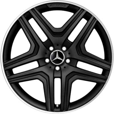 AMG 5 Twin Spoke [166-21] Matt Black with High Sheen Rim Edge Alloy Wheel Product Image #1