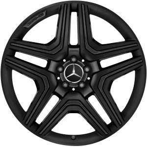 AMG 5 Twin Spoke [166-21] Matt Black with High Sheen Rim Edge Alloy Wheel - Sizes 21in