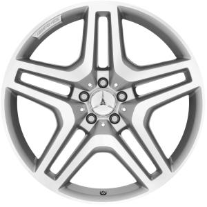 AMG 5 Twin Spoke [166-21] Standard Silver with High Sheen Alloy Wheel for Mercedes GLS-Class X166 - Sizes 21in