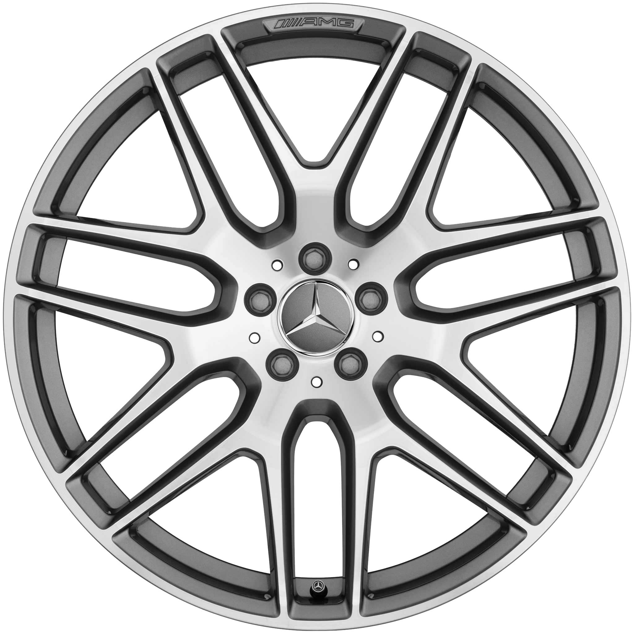 AMG Cross Spoke [166-21] Himalaya Grey with High Sheen Alloy Wheel Product Image #1