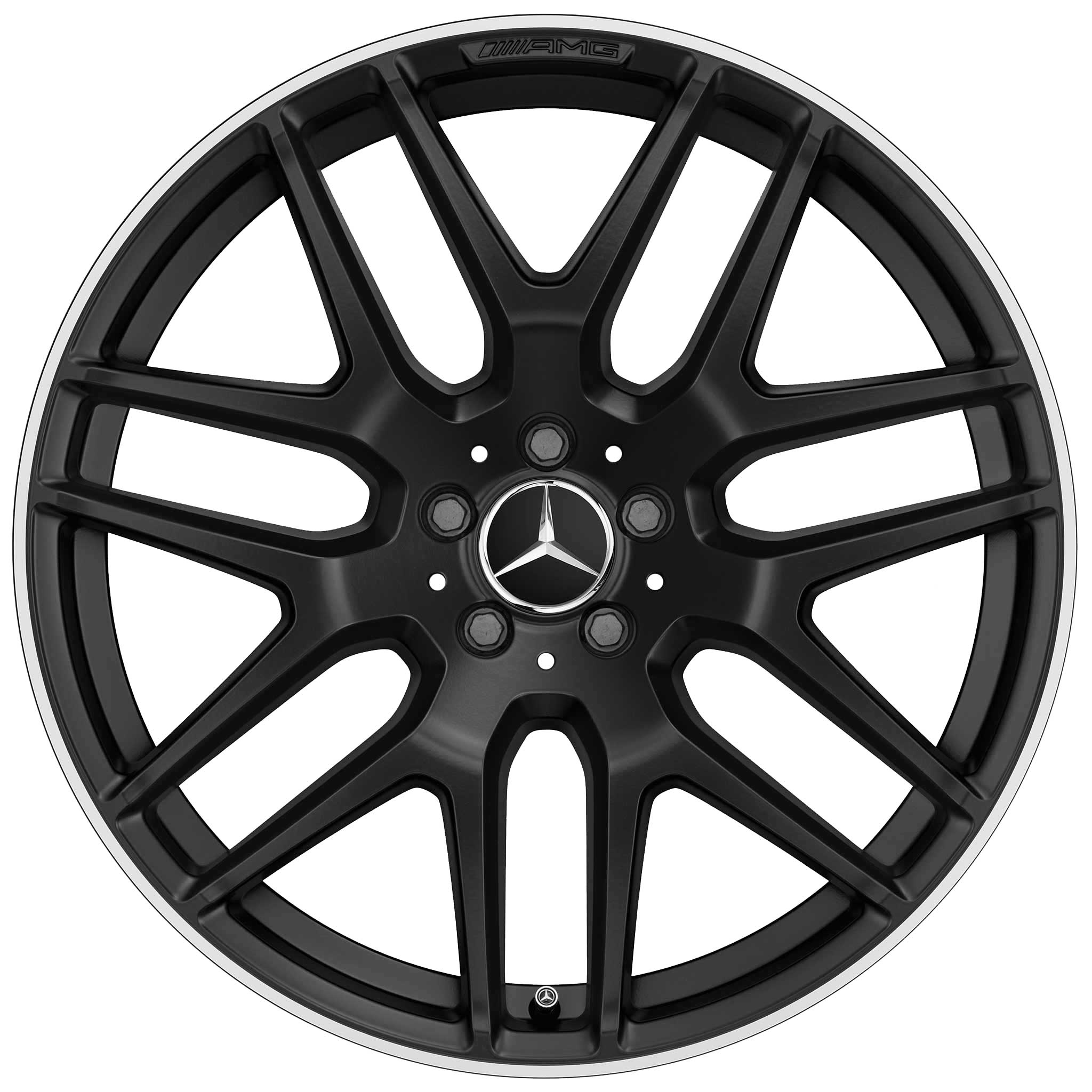 AMG Cross Spoke [166-21] Matt Black with High Sheen Rim Edge Alloy Wheel Product Image #1