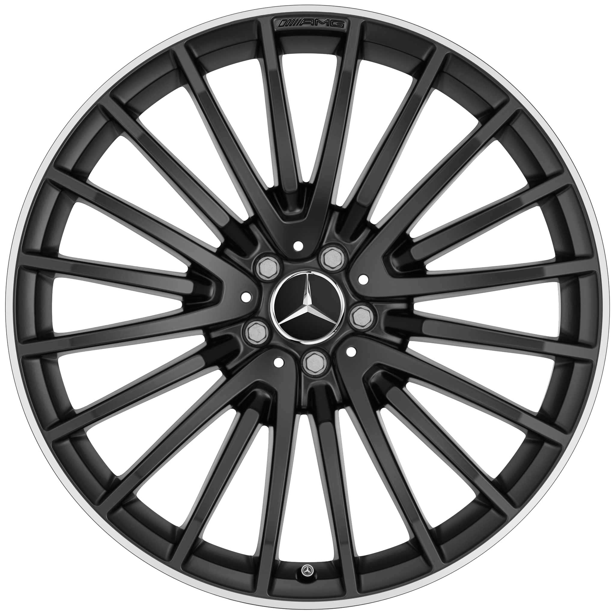 AMG Multispoke [166-22] Matt Black with High Sheen Rim Edge Alloy Wheel Product Image #1