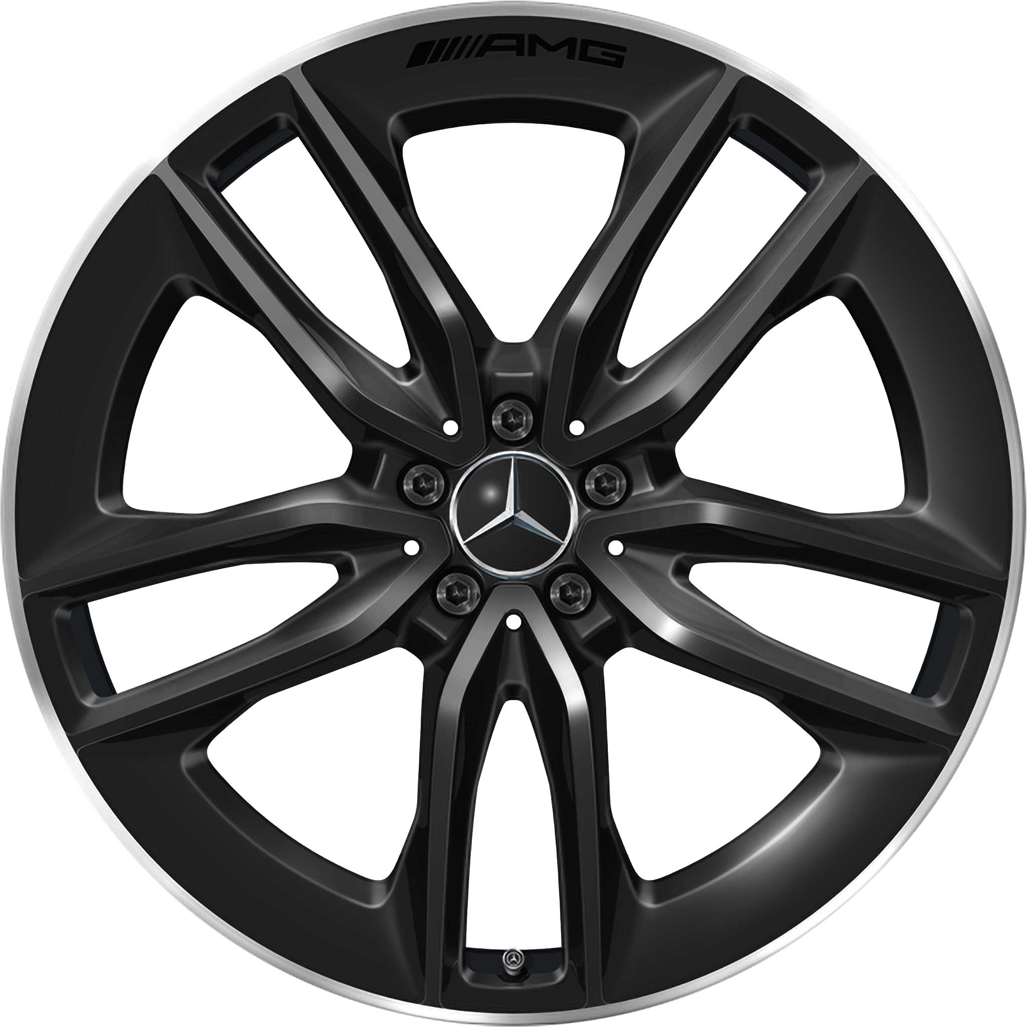AMG 5 Double Spoke [167-22] Gloss Black with High Sheen Rim Edge Alloy Wheel Product Image #1