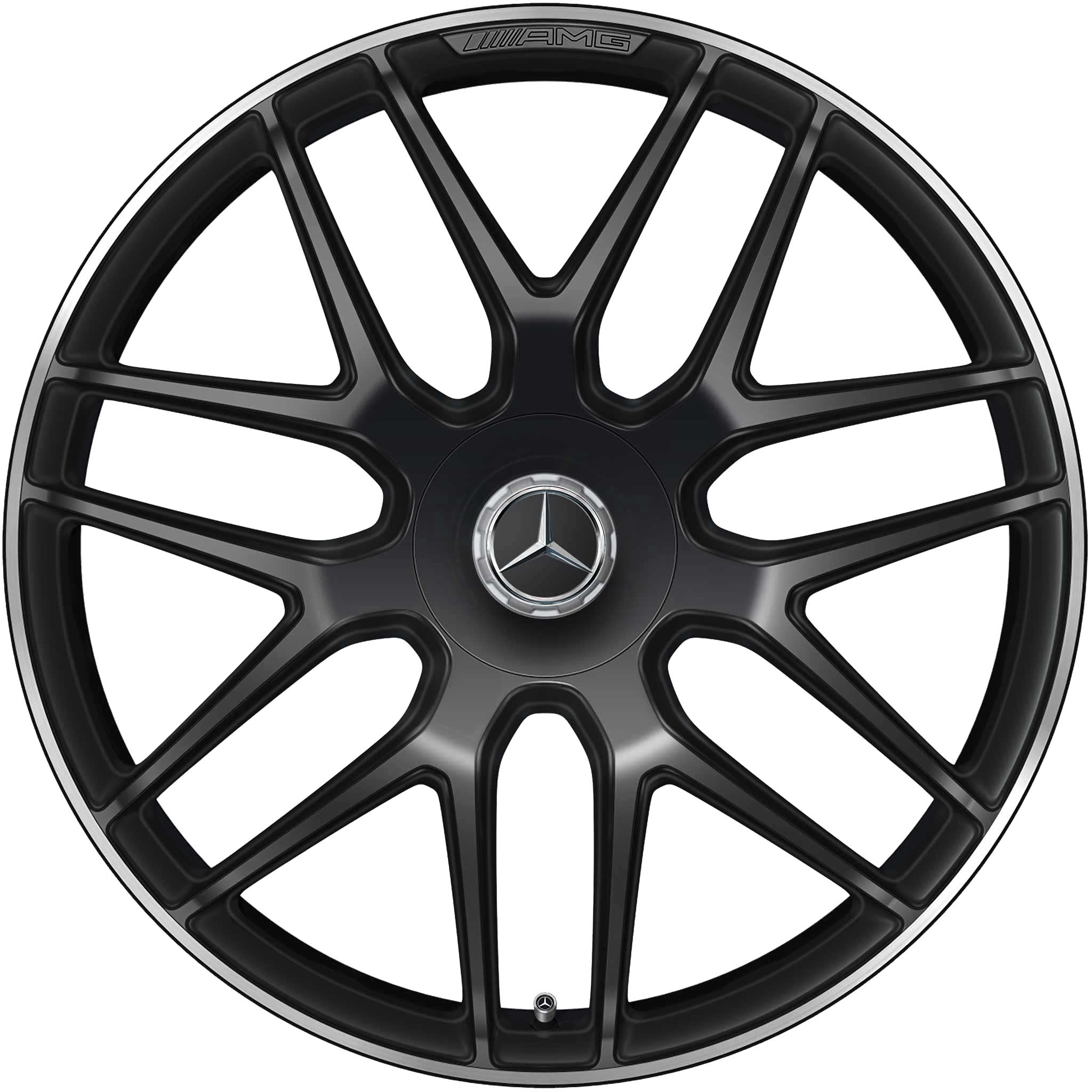 AMG Cross Spoke [167-22] Matt Black with High Sheen Rim Edge (Forged) Alloy Wheel Product Image #1