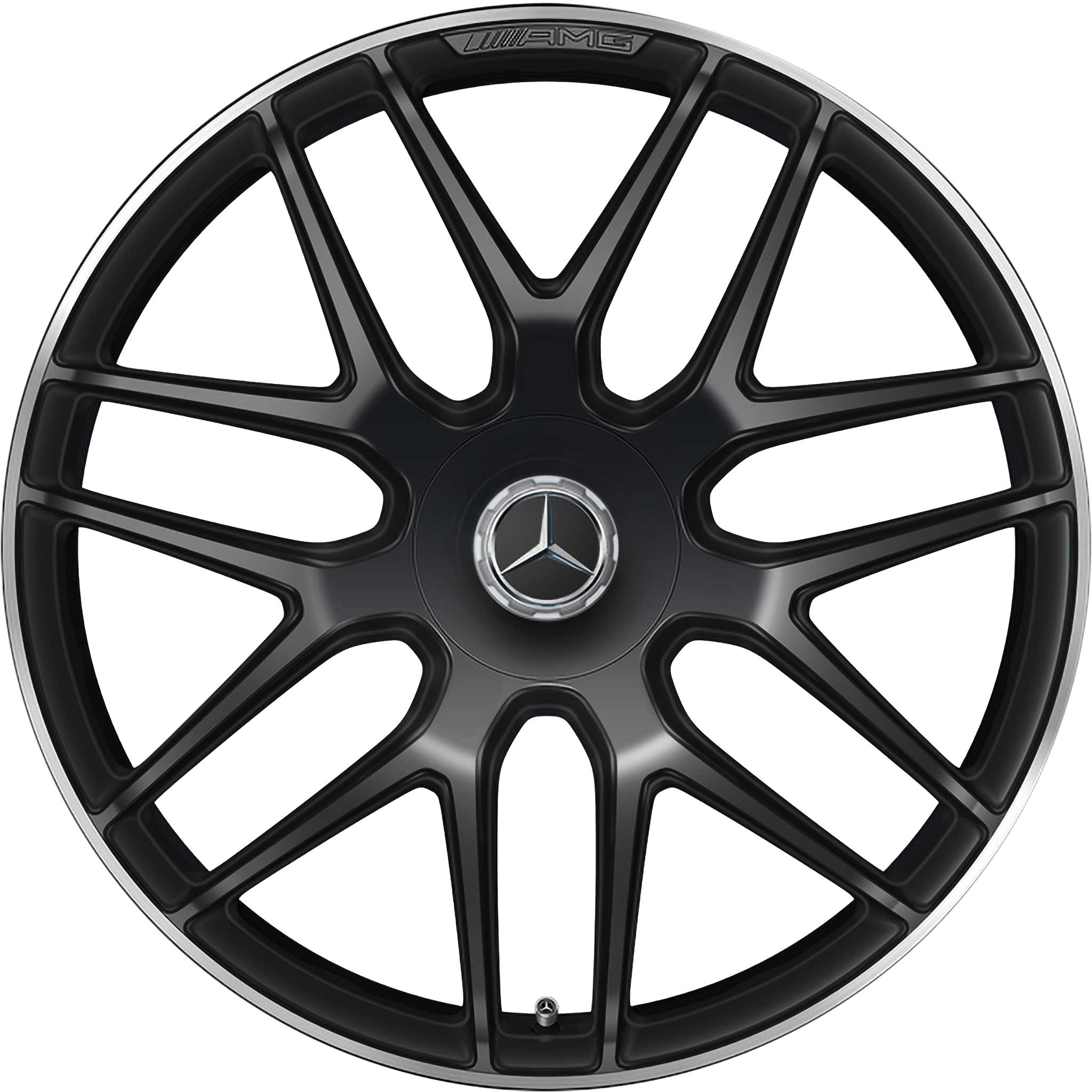 AMG Cross Spoke [167-22] Matt Black with High Sheen Rim Edge (Forged) Alloy Wheel Product Image #1