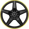 AMG 5 Spoke [172-18] Matt Black with Yellow Rim Edge Wheel Img 1