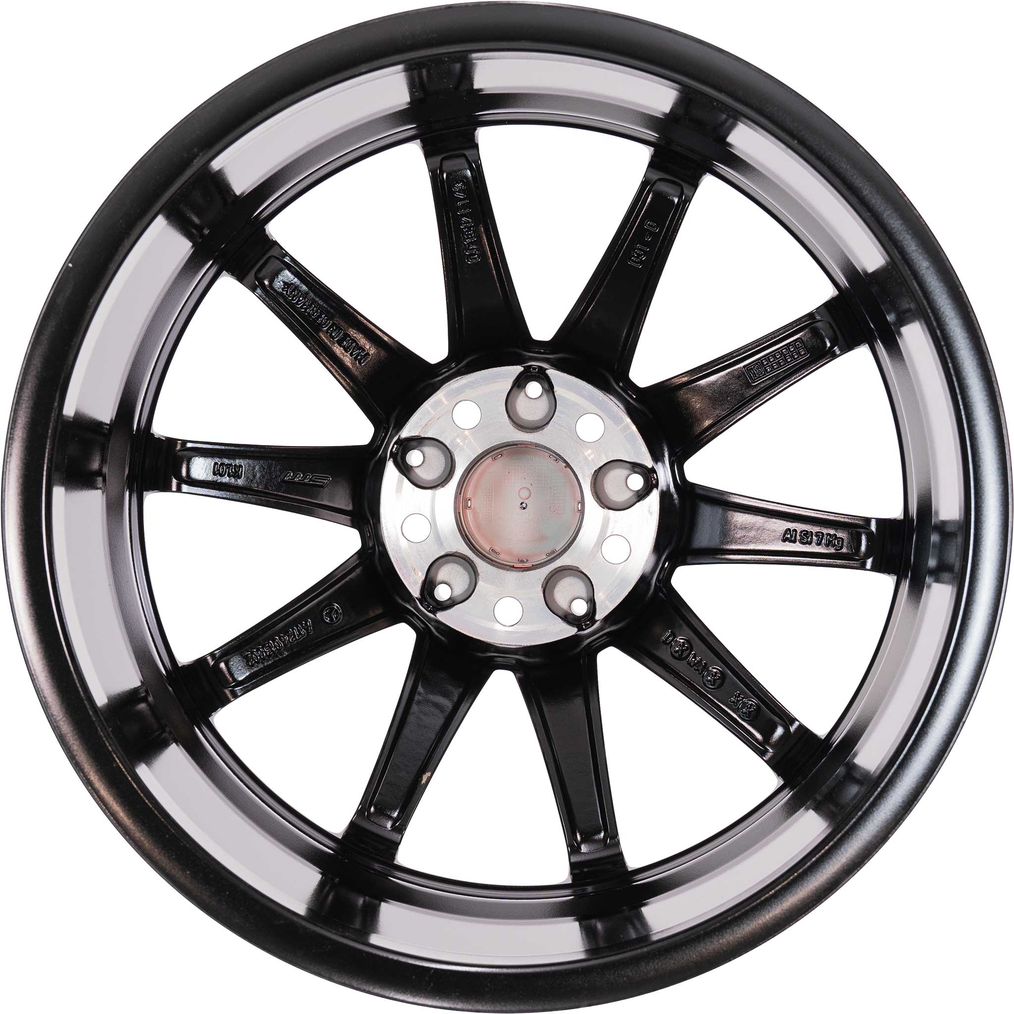 AMG 10 Spoke [172-18] Gloss Black with Ember Red Rim Edge Alloy Wheel Product Image #3