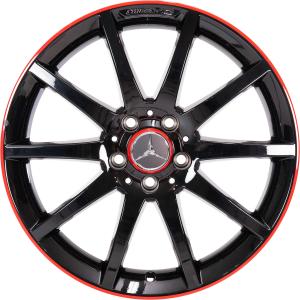 AMG 10 Spoke [172-18] Gloss Black with Ember Red Rim Edge Alloy Wheel - Sizes 18in