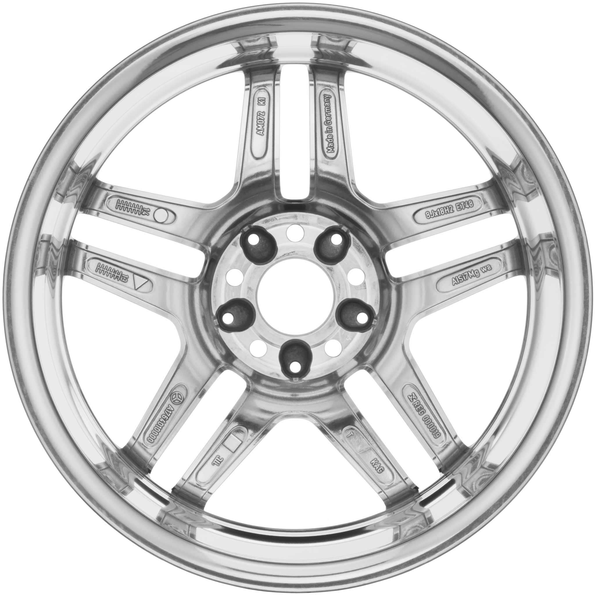 AMG 5 Twin Spoke [176-18] Clear Lacquer with High Sheen Alloy Wheel Product Image #3