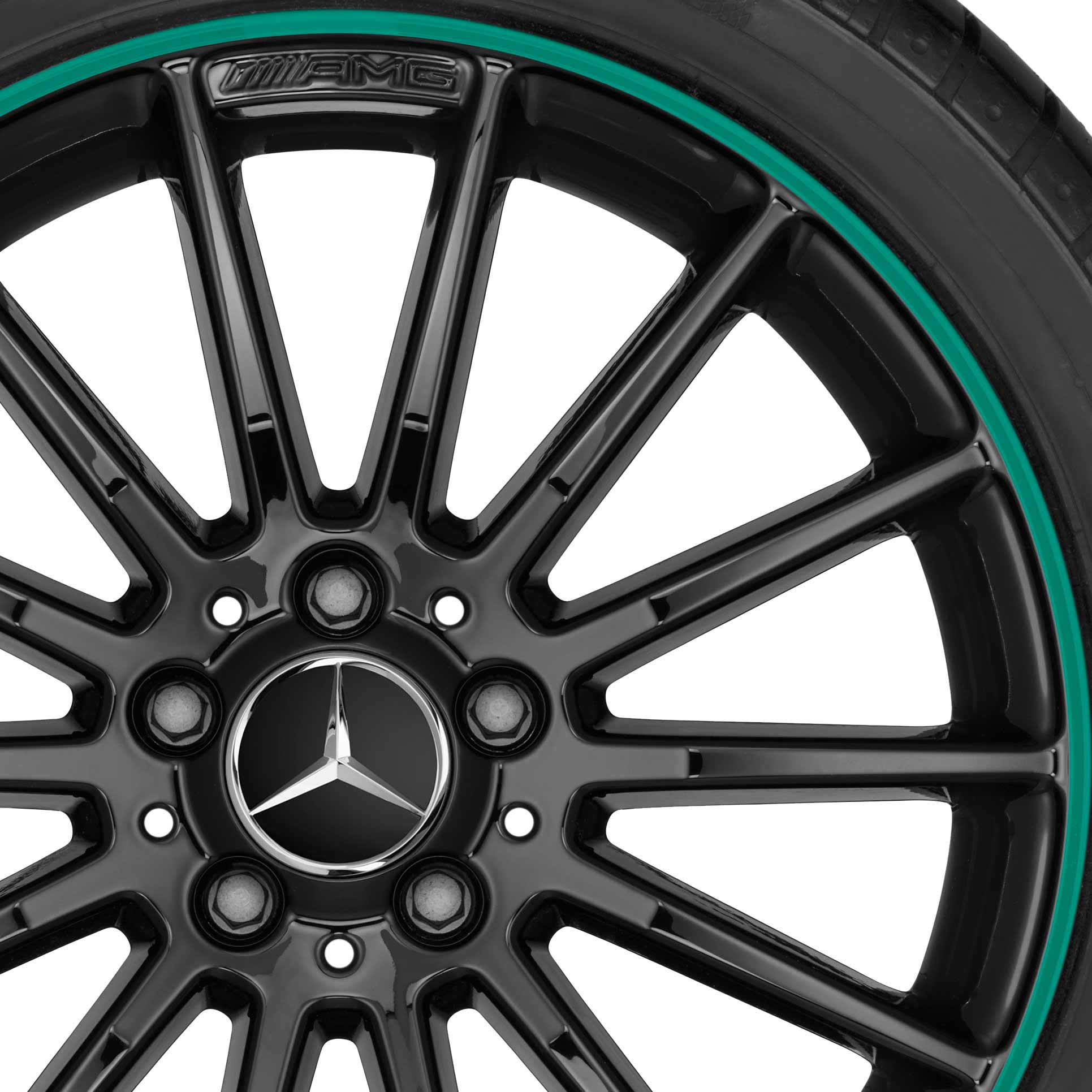 AMG Multispoke [176-18] Gloss Black with Oasis Green Alloy Wheel Product Image #2